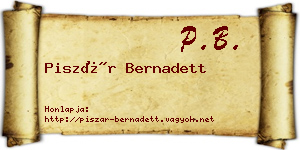 Piszár Bernadett névjegykártya