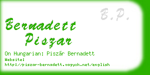 bernadett piszar business card
