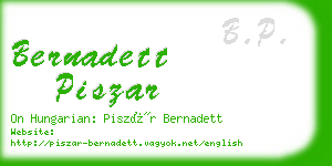 bernadett piszar business card